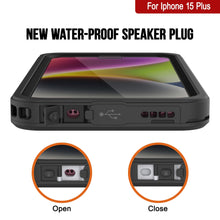 Cargar imagen en el visor de la galería, Funda impermeable para iPhone 15 Plus, Punkcase [Serie Extrema] Funda protectora con armadura y protector de pantalla incorporado [Negro]
