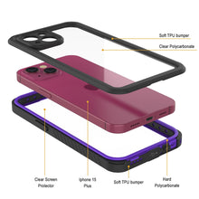 Cargar imagen en el visor de la galería, Funda impermeable para iPhone 15 Plus, Punkcase [Serie Extrema] Cubierta de armadura con protector de pantalla incorporado [Morado]
