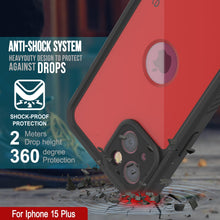 Cargar imagen en el visor de la galería, Funda resistente al agua IP68 para iPhone 15 Plus, Punkcase [Rojo] [Serie StudStar] [Ajuste Delgado]
