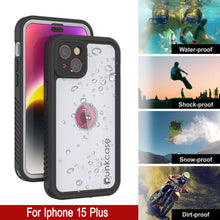 Load image into Gallery viewer, Funda impermeable IP68 para iPhone 16 Plus, Punkcase [blanca] [Serie StudStar] [Ajuste fino] [A prueba de suciedad]
