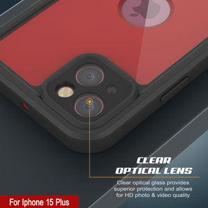 Funda impermeable IP68 para iPhone 16 Plus, Punkcase [Roja] [Serie StudStar] [Ajuste ajustado]