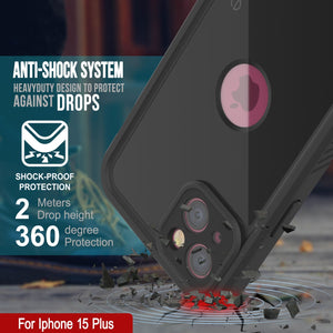 Funda impermeable IP68 para iPhone 16 Plus, Punkcase [Negra] [Serie StudStar] [Ajuste ajustado]