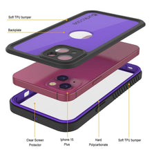 Load image into Gallery viewer, Funda impermeable IP68 para iPhone 16 Plus, Punkcase [morada] [Serie StudStar] [Ajuste fino] [A prueba de suciedad]
