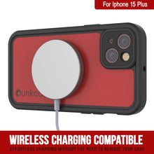 Cargar imagen en el visor de la galería, Funda resistente al agua IP68 para iPhone 15 Plus, Punkcase [Rojo] [Serie StudStar] [Ajuste Delgado]
