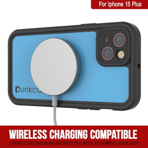 Funda impermeable IP68 para iPhone 16 Plus, Punkcase [Azul claro] [Serie StudStar] [Ajuste fino] [A prueba de suciedad]