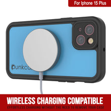 Cargar imagen en el visor de la galería, Fundas para iPhone 15 Plus a prueba de agua IP68, Punkcase [Azul claro] [Serie StudStar] [Ajuste delgado] [A prueba de suciedad]

