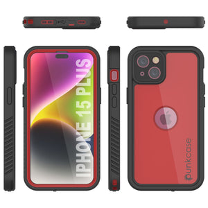 Funda impermeable IP68 para iPhone 16 Plus, Punkcase [Roja] [Serie StudStar] [Ajuste ajustado]