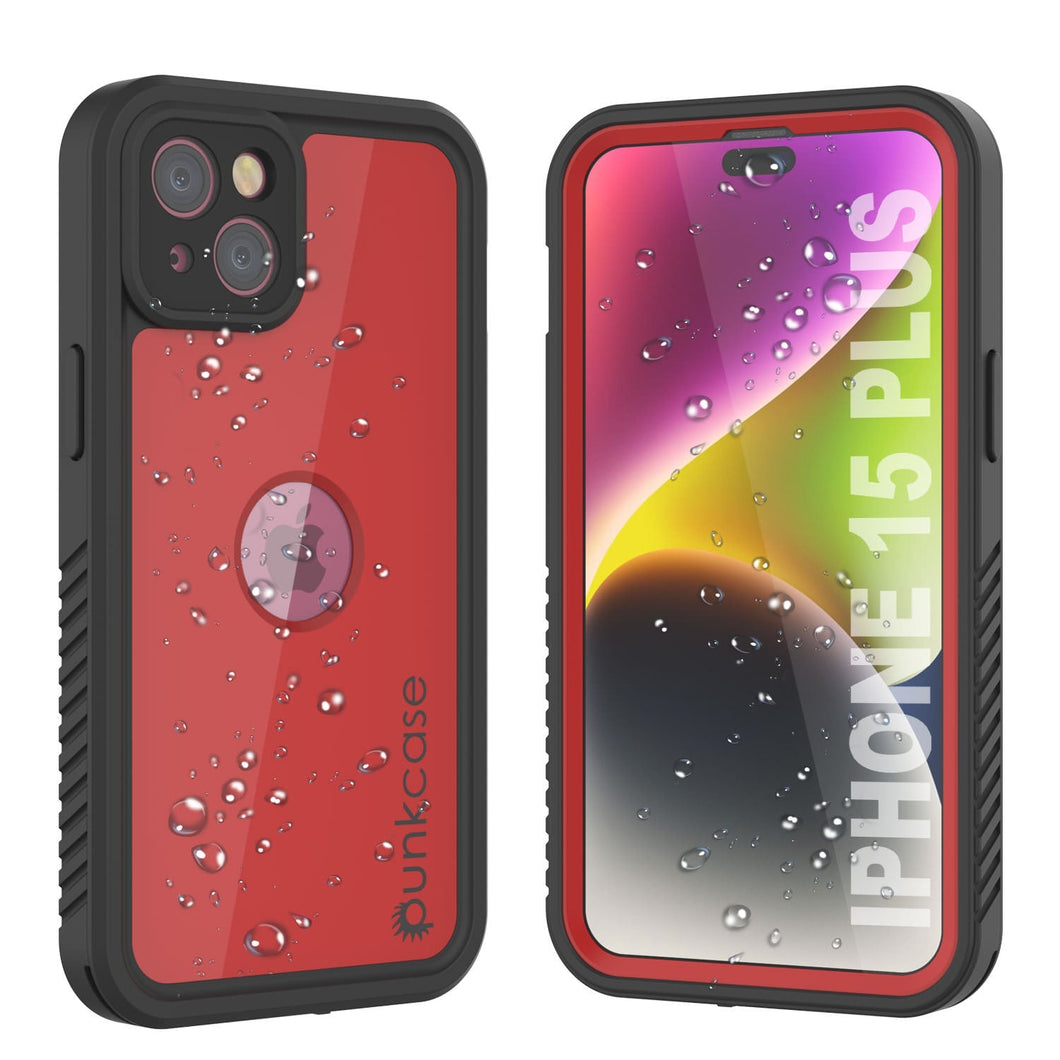 Funda impermeable IP68 para iPhone 16 Plus, Punkcase [Roja] [Serie StudStar] [Ajuste ajustado]