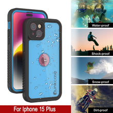 Load image into Gallery viewer, Funda impermeable IP68 para iPhone 16 Plus, Punkcase [Azul claro] [Serie StudStar] [Ajuste fino] [A prueba de suciedad]

