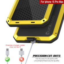 Cargar imagen en el visor de la galería, Funda de metal iPhone 15 Pro Max, resistente y robusta de grado militar [a prueba de golpes] de cuerpo completo [amarilla]

