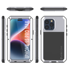 Cargar imagen en el visor de la galería, Carcasa metálica para iPhone 15 Pro Max, cubierta resistente de grado militar [a prueba de golpes] cuerpo completo resistente [blanco].
