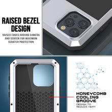 Cargar imagen en el visor de la galería, Carcasa metálica para iPhone 15 Pro Max, cubierta resistente de grado militar [a prueba de golpes] cuerpo completo resistente [blanco].
