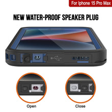 Cargar imagen en el visor de la galería, Funda a prueba de agua iPhone 15 Pro Max, Punkcase [Extreme Series] Cubierta con Armadura y Protector de Pantalla Incorporado [Azul Marino]
