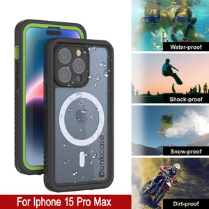 Productos Funda impermeable para iPhone 15 Pro Max, Punkcase [Extreme Series] cubierta armadura con protector de pantalla incorporado [verde claro]