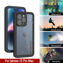 Cargar imagen en el visor de la galería, Funda a prueba de agua iPhone 15 Pro Max, Punkcase [Extreme Series] Cubierta con Armadura y Protector de Pantalla Incorporado [Azul Marino]
