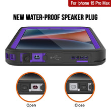 Cargar imagen en el visor de la galería, Funda impermeable iPhone 15 Pro Max, Punkcase [Extreme Series] Cobertura protectora con armadura y protector de pantalla integrado [Morado]
