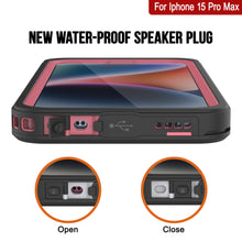 Cargar imagen en el visor de la galería, Funda impermeable para iPhone 15 Pro Max, Punkcase [Serie Extrema] Cubierta de armadura con protector de pantalla incorporado [Rosa]
