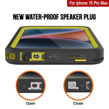 Cargar imagen en el visor de la galería, Funda resistente al agua para iPhone 15 Pro Max, Punkcase [Serie Extrema] Cubierta blindada con protector de pantalla incorporado [Amarillo]
