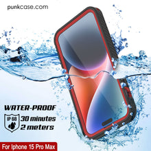 Cargar imagen en el visor de la galería, Funda impermeable IP68 para iPhone 16 Pro Max, Punkcase [Roja] [Serie StudStar] [Ajuste ajustado]
