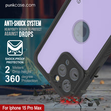 Cargar imagen en el visor de la galería, Funda impermeable IP68 para iPhone 16 Pro Max, Punkcase [Lila] [Serie StudStar] [Ajuste fino] [A prueba de suciedad]
