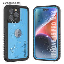Cargar imagen en el visor de la galería, Funda impermeable IP68 para iPhone 16 Pro Max, Punkcase [Azul claro] [Serie StudStar] [Ajuste fino] [A prueba de suciedad]
