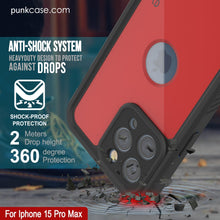 Cargar imagen en el visor de la galería, Funda impermeable IP68 para iPhone 16 Pro Max, Punkcase [Roja] [Serie StudStar] [Ajuste ajustado]

