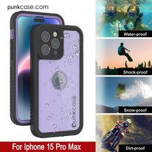 Cargar imagen en el visor de la galería, Funda impermeable IP68 para iPhone 16 Pro Max, Punkcase [Lila] [Serie StudStar] [Ajuste fino] [A prueba de suciedad]
