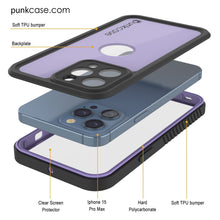 Cargar imagen en el visor de la galería, Funda impermeable IP68 para iPhone 16 Pro Max, Punkcase [Lila] [Serie StudStar] [Ajuste fino] [A prueba de suciedad]
