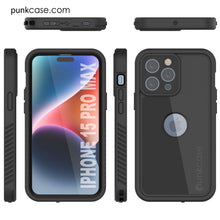 Cargar imagen en el visor de la galería, Estuche impermeable IP68 para iPhone 15 Pro Max, Punkcase [Negro] [Serie StudStar] [Ajuste Delgado]
