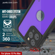 Cargar imagen en el visor de la galería, Funda impermeable IP68 para iPhone 16 Pro Max, Punkcase [morada] [Serie StudStar] [Ajuste fino] [A prueba de suciedad]
