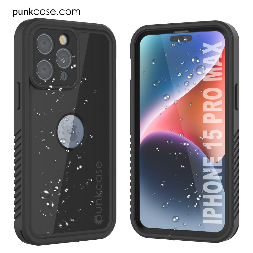 Funda impermeable IP68 para iPhone 16 Pro Max, Punkcase [Negra] [Serie StudStar] [Ajuste ajustado]