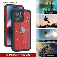 Cargar imagen en el visor de la galería, Funda impermeable IP68 para iPhone 16 Pro Max, Punkcase [Roja] [Serie StudStar] [Ajuste ajustado]
