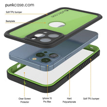 Cargar imagen en el visor de la galería, Funda impermeable IP68 para iPhone 16 Pro Max, Punkcase [Verde claro] [Serie StudStar] [Ajuste fino] [A prueba de suciedad]
