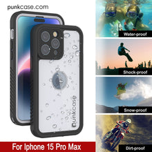 Cargar imagen en el visor de la galería, Funda impermeable IP68 para iPhone 16 Pro Max, Punkcase [blanca] [Serie StudStar] [Ajuste fino] [A prueba de suciedad]
