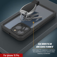 Cargar imagen en el visor de la galería, iPhone 15 Pro Waterproof Case, Funda resistente al agua Punkcase [Extreme Series] con protector de pantalla incorporado [Negro]
