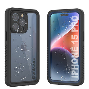 Funda Impermeable para iPhone 15 Pro, Punkcase [Serie Extrema] Cubierta de Armadura con Protector de Pantalla Incorporado [Azul Marino]