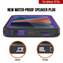 Cargar imagen en el visor de la galería, Funda impermeable para iPhone 15 Pro, Punkcase [Serie Extrema] Cubierta resistente con protector de pantalla incorporado [Morado]
