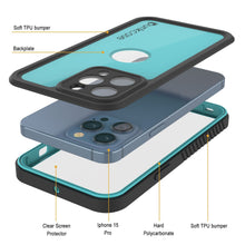 Load image into Gallery viewer, Funda impermeable IP68 para iPhone 16 Pro, Punkcase [azul verdoso] [Serie StudStar] [Ajuste ajustado]
