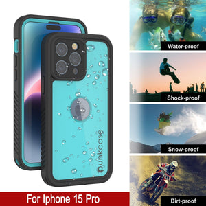 Funda impermeable IP68 para iPhone 16 Pro, Punkcase [azul verdoso] [Serie StudStar] [Ajuste ajustado]