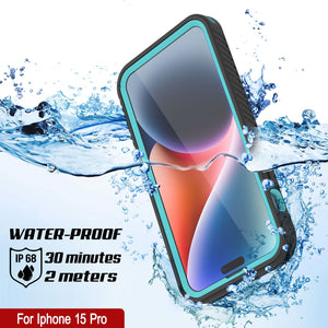 Funda impermeable IP68 para iPhone 16 Pro, Punkcase [azul verdoso] [Serie StudStar] [Ajuste ajustado]