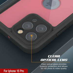 Funda impermeable IP68 para iPhone 16 Pro, Punkcase [rosa] [Serie StudStar] [Ajuste fino] [A prueba de suciedad]