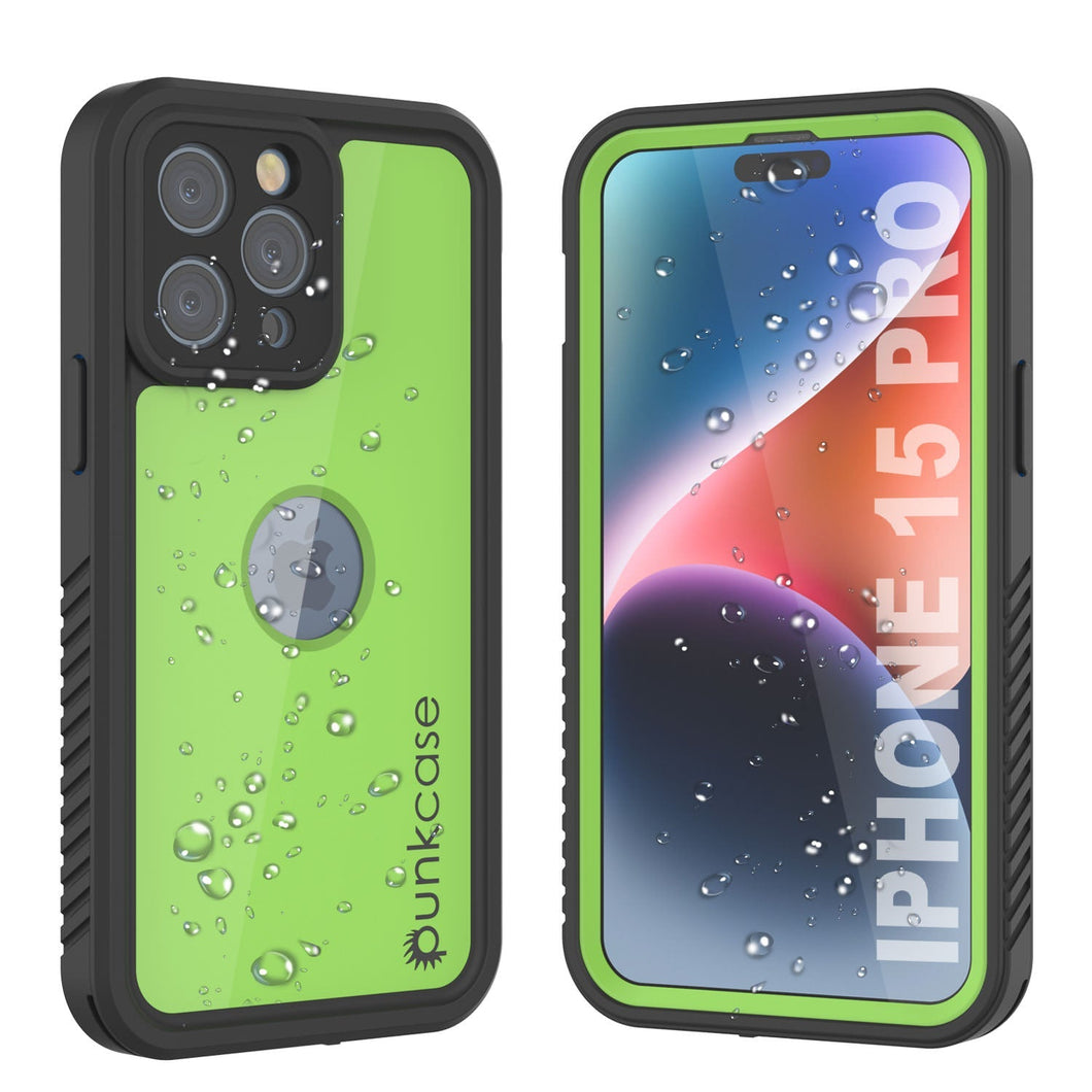 Funda impermeable IP68 para iPhone 16 Pro, Punkcase [Verde claro] [Serie StudStar] [Ajuste fino] [A prueba de suciedad]