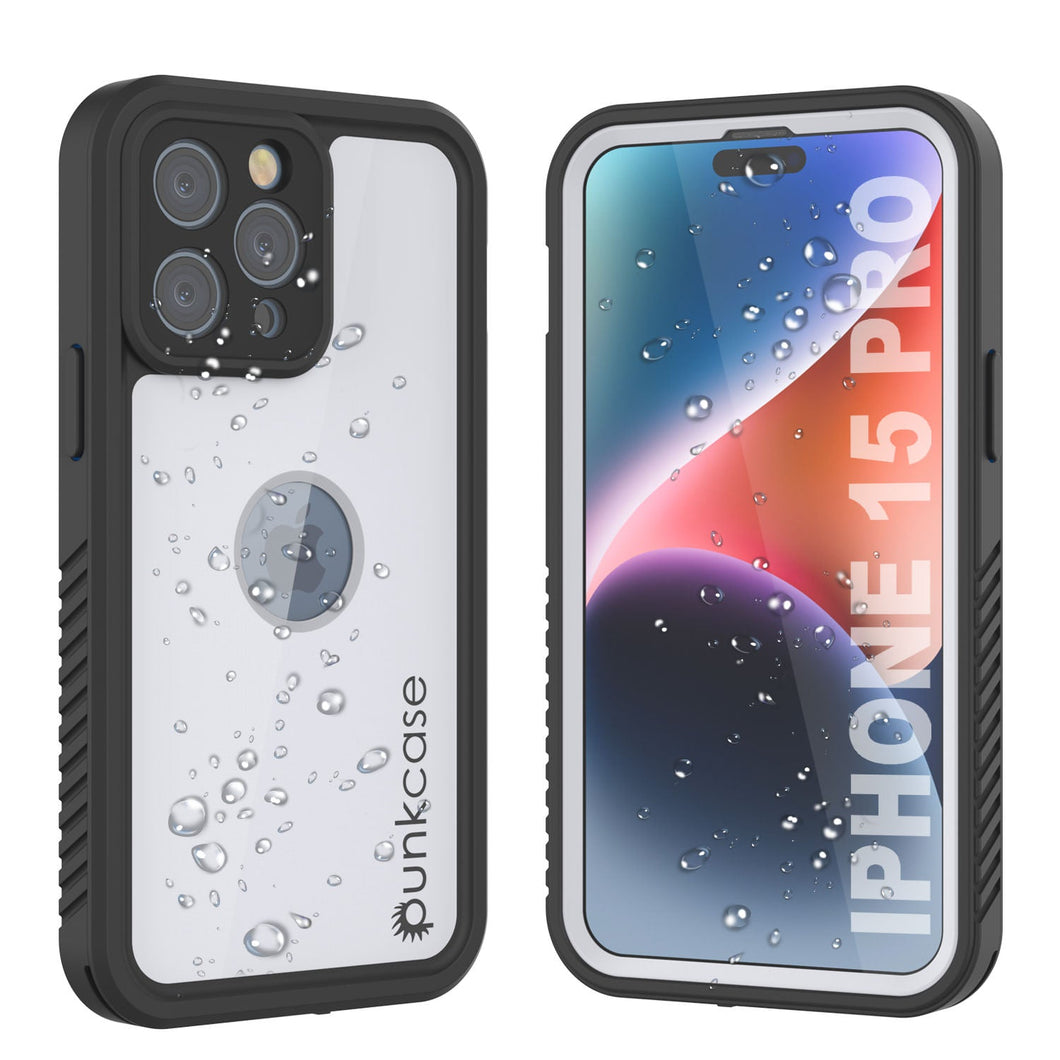 Funda impermeable IP68 para iPhone 16 Pro, Punkcase [blanca] [Serie StudStar] [Ajuste fino] [A prueba de suciedad]
