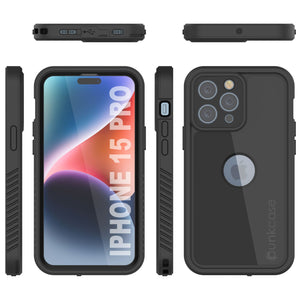 Funda impermeable IP68 para iPhone 16 Pro, Punkcase [Negra] [Serie StudStar] [Ajuste ajustado]