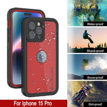 Load image into Gallery viewer, Funda impermeable IP68 para iPhone 16 Pro, Punkcase [Roja] [Serie StudStar] [Ajuste ajustado]
