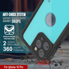 Load image into Gallery viewer, Funda impermeable IP68 para iPhone 16 Pro, Punkcase [azul verdoso] [Serie StudStar] [Ajuste ajustado]
