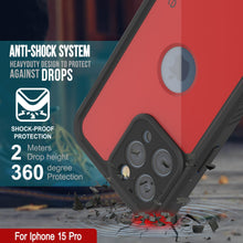Cargar imagen en el visor de la galería, Funda iPhone 15 Pro resistente al agua IP68, Punkcase [Roja] [Serie StudStar] [Ajuste Delgado]
