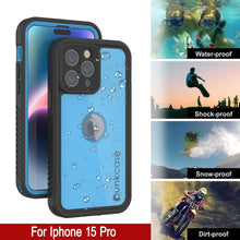 Cargar imagen en el visor de la galería, Funda impermeable IP68 para iPhone 16 Pro, Punkcase [Azul claro] [Serie StudStar] [Ajuste fino] [A prueba de suciedad]
