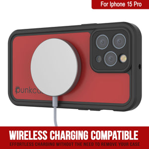 Funda impermeable IP68 para iPhone 16 Pro, Punkcase [Roja] [Serie StudStar] [Ajuste ajustado]