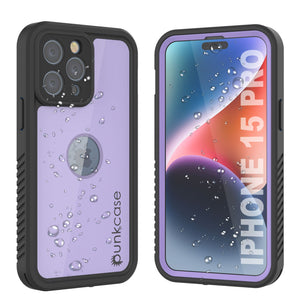 Funda impermeable IP68 para iPhone 16 Pro, Punkcase [Lila] [Serie StudStar] [Ajuste fino] [A prueba de suciedad]